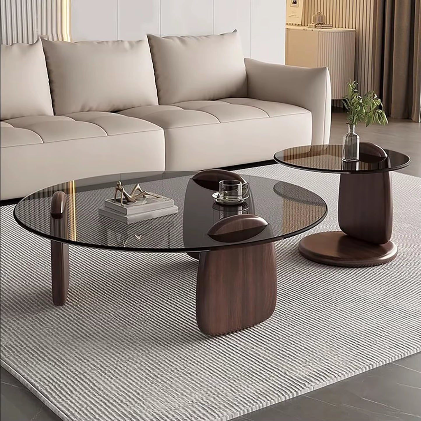 Light Luxury Italian Living Room Home Coffee Table Simple Modern Durable Eco-Friendly Tea Table Creative Combination Wood Table