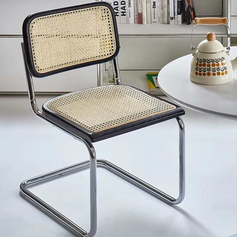 Set of 4 Tento Rattan Dining Chairs Natural Modern Design Ash Wood Steel Frame