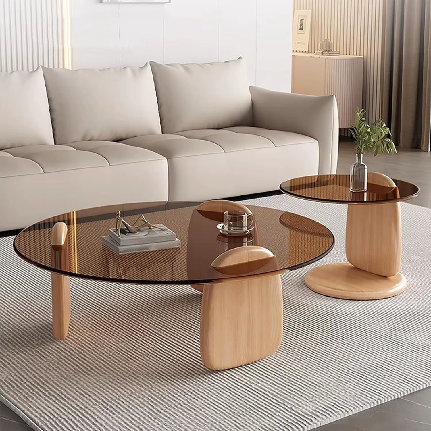 Light Luxury Italian Living Room Home Coffee Table Simple Modern Durable Eco-Friendly Tea Table Creative Combination Wood Table