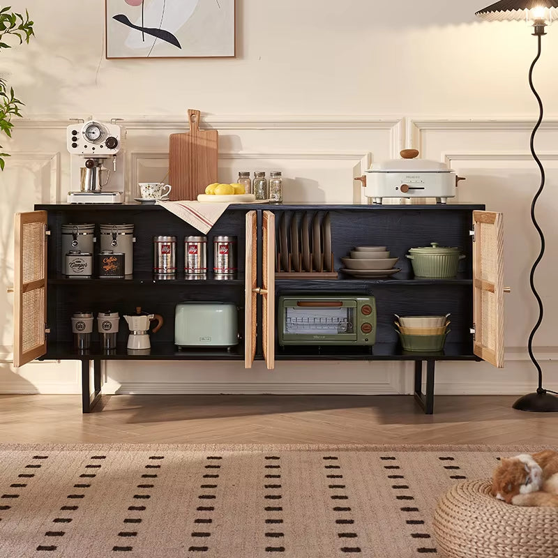 Custom Modern Style Dinning Room Living Room Furniture Modern Sideboard Cabinet Rattan Wooden Sideboard Cabinets