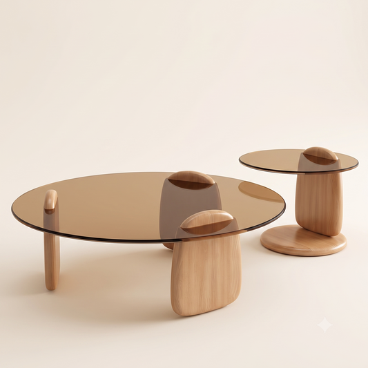 Light Luxury Italian Living Room Home Coffee Table Simple Modern Durable Eco-Friendly Tea Table Creative Combination Wood Table