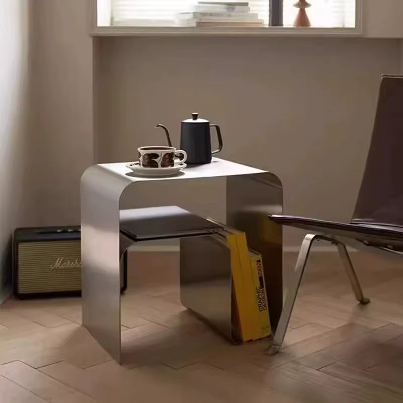 Custom Stainless Steel Side Table Hotel Apartment Villa Shop Furniture Coffee Table Modern Steel Coffee Table