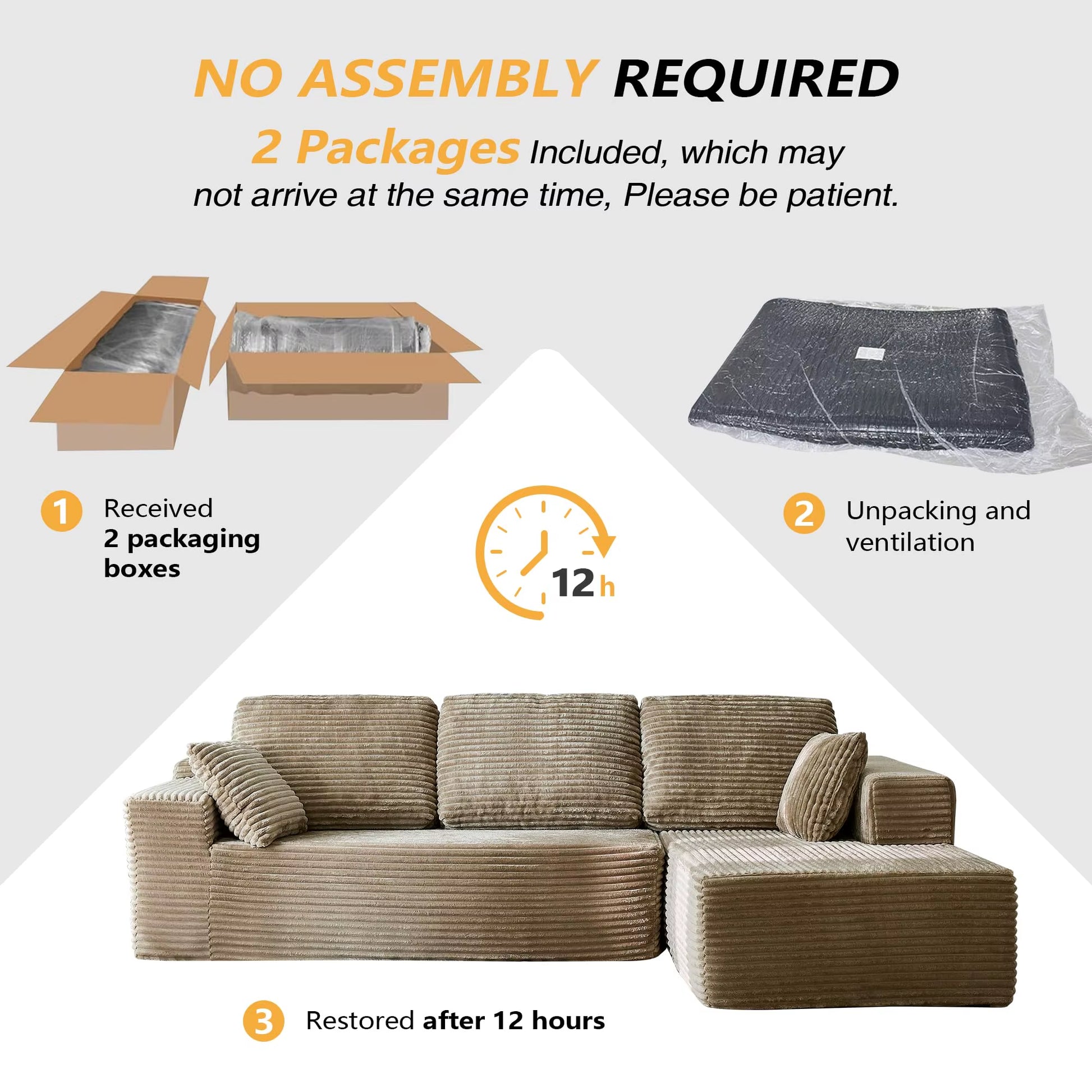 Vacuum Compressed Living Room Sofa Box Packaging Modern Furniture Set Wholesale L Shape Convertible Sectional Couch Bed