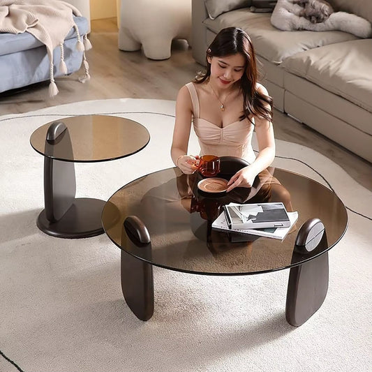 Light Luxury Italian Living Room Home Coffee Table Simple Modern Durable Eco-Friendly Tea Table Creative Combination Wood Table