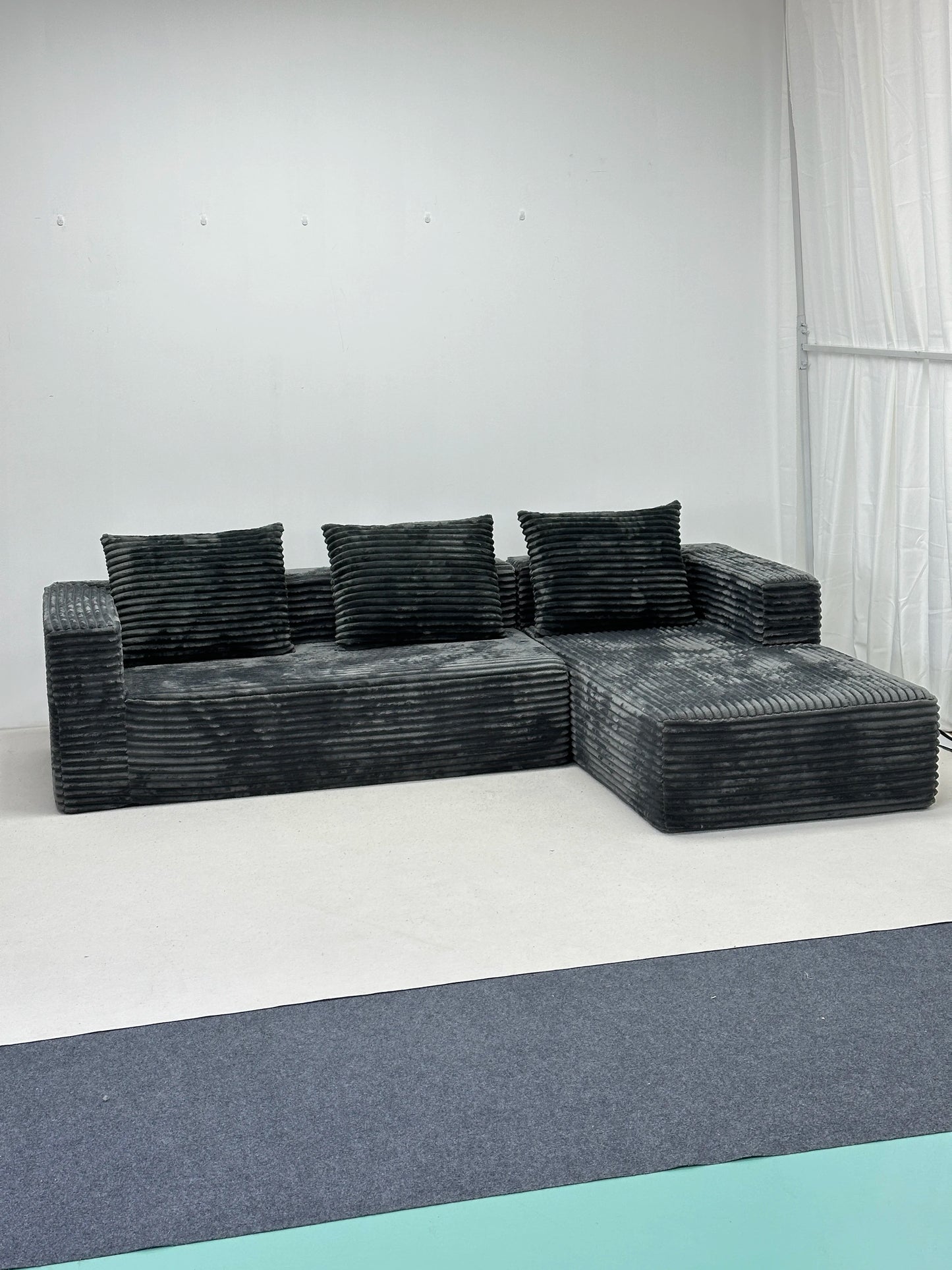 Versatile High Standard Foam Removable Lint Surface Portable Sectional Couch Modern Home Furniture Compressed Sofa
