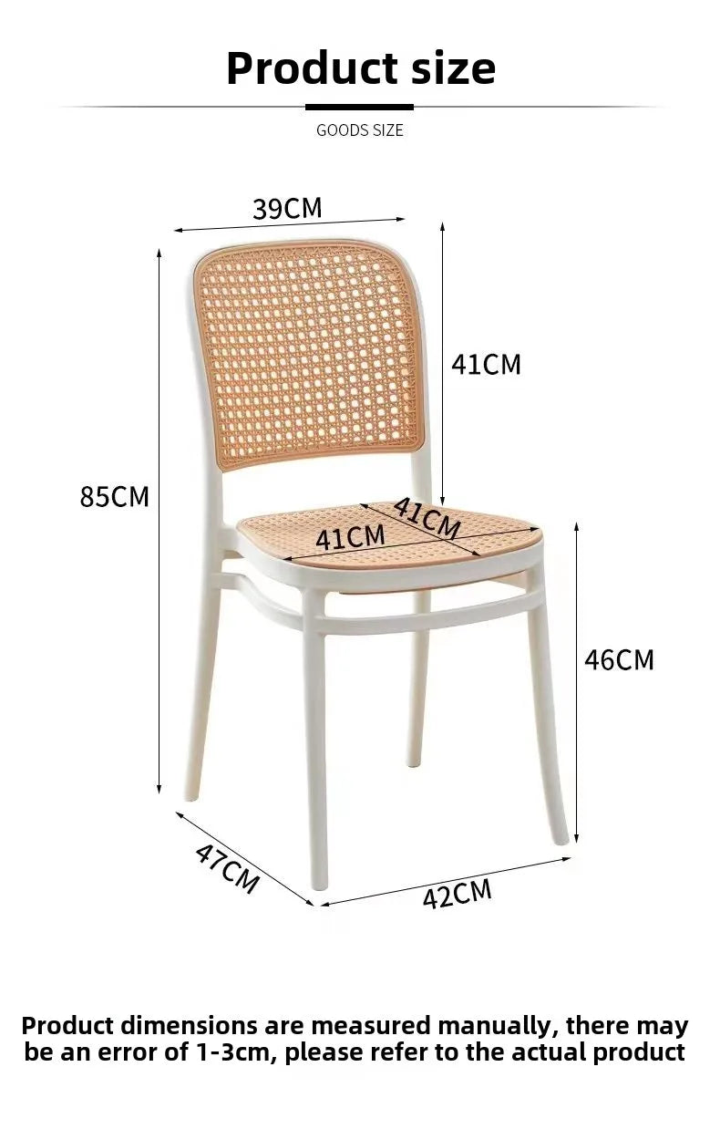 Nordic Dining Chairs Imitation Rattan Restaurant Chair Superimposed Computer Chair Stable Load-bearing Kitchen Furniture