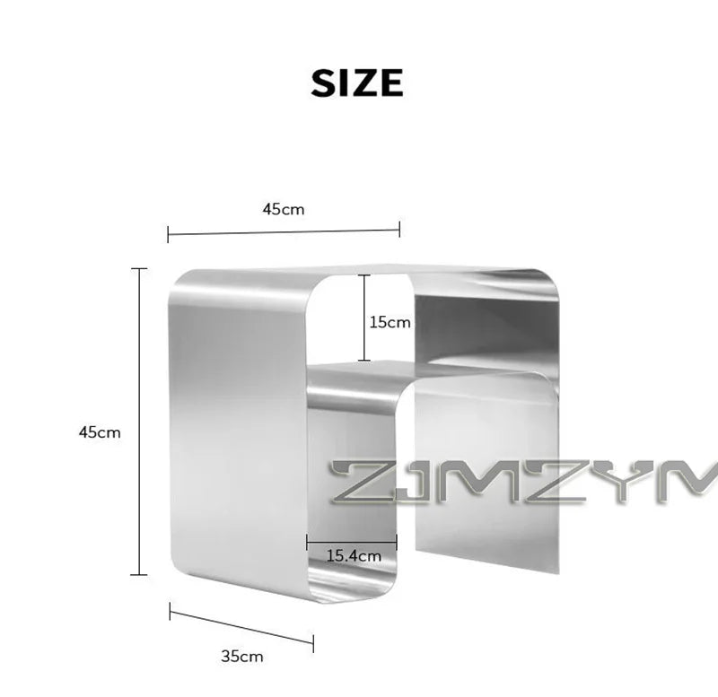 Nordic Stainless Steel Tea Table Minimalist Bedside Nightstand Modern Sofa Corner Accent Table for Bedroom Coffee Desk