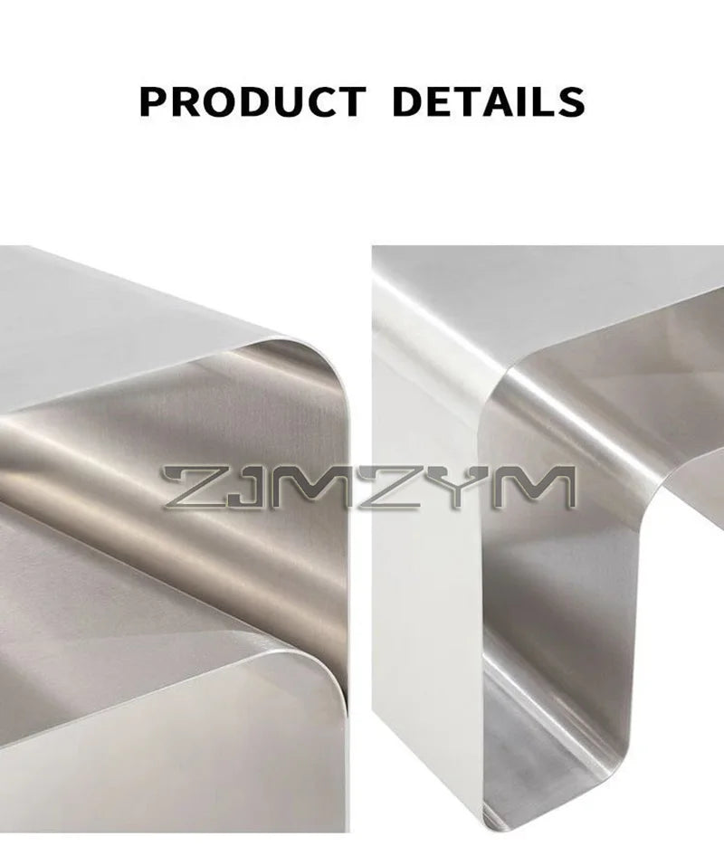 Nordic Stainless Steel Tea Table Minimalist Bedside Nightstand Modern Sofa Corner Accent Table for Bedroom Coffee Desk