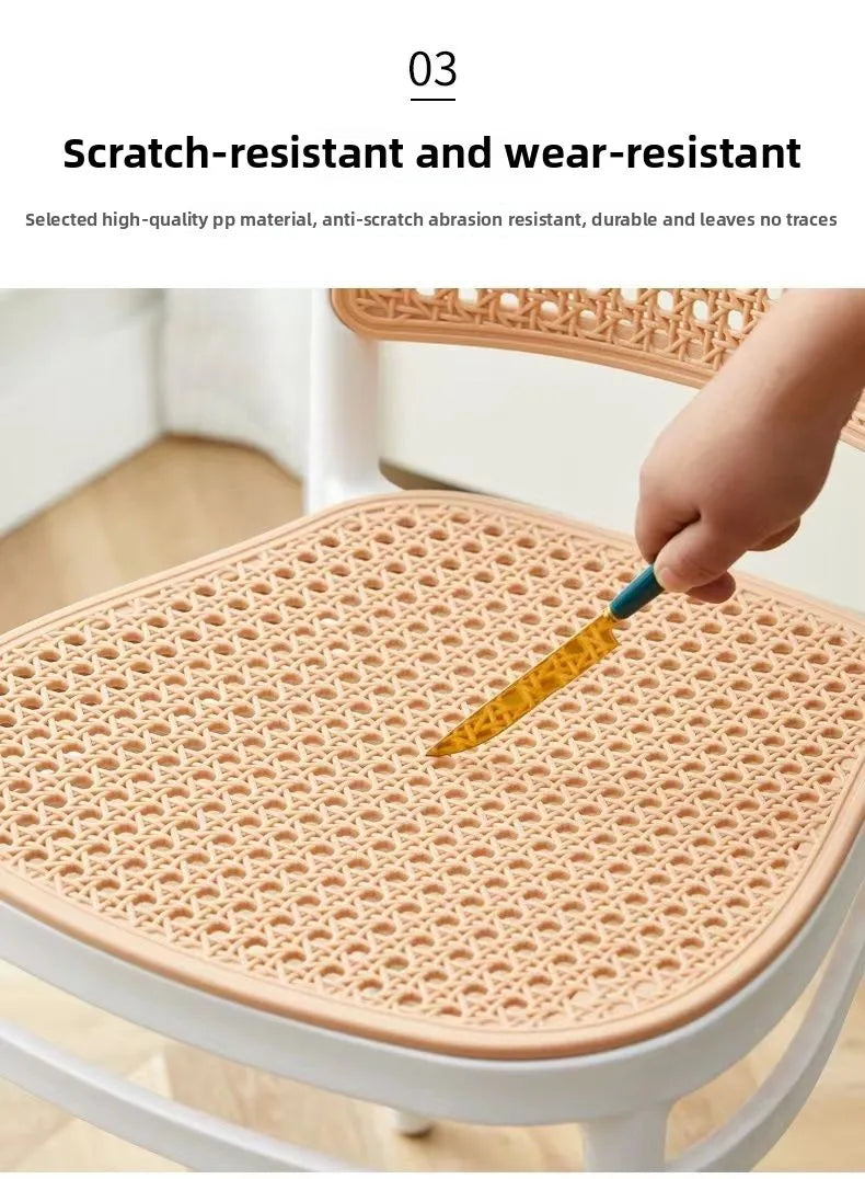 Nordic Dining Chairs Imitation Rattan Restaurant Chair Superimposed Computer Chair Stable Load-bearing Kitchen Furniture