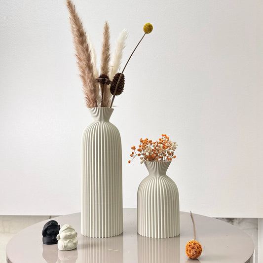 2-Piece Set of Wavy Pattern Art Dry Vase, Dried Flower Vase, Suitable for Home Desktop Decoration Vase, Foyer Decoration Vase, Dried Flower Vase, Office Decoration Vase Ornament, Best Holiday Gift