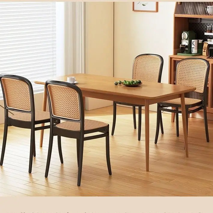 Nordic Dining Chairs Imitation Rattan Restaurant Chair Superimposed Computer Chair Stable Load-bearing Kitchen Furniture