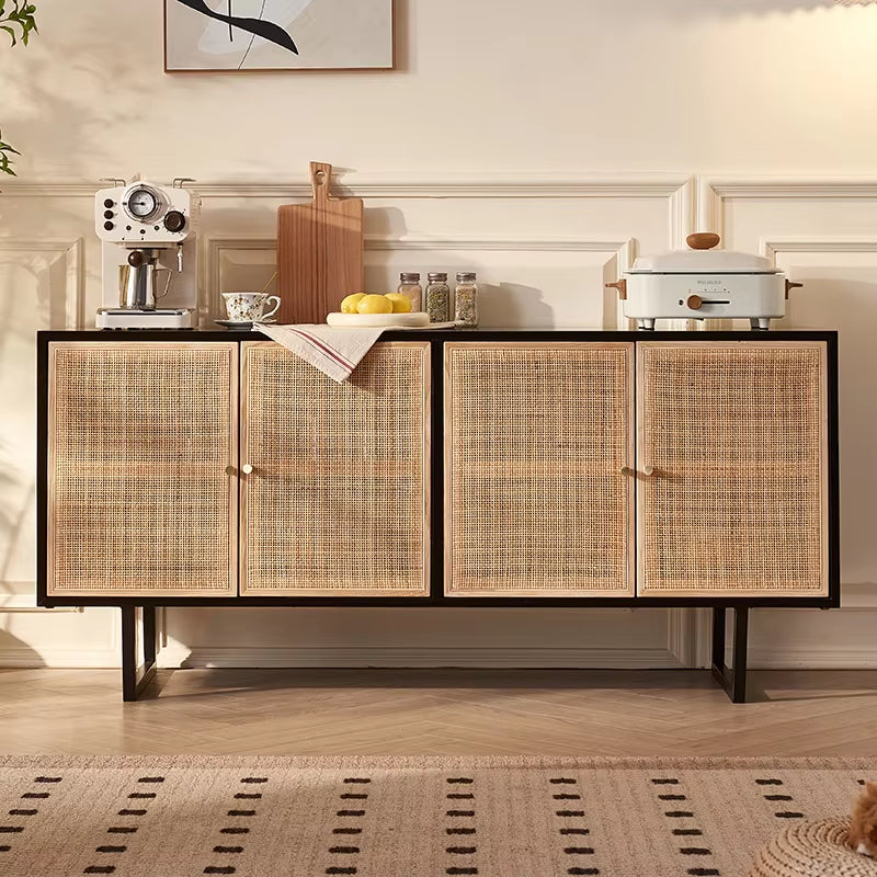 Custom Modern Style Dinning Room Living Room Furniture Modern Sideboard Cabinet Rattan Wooden Sideboard Cabinets