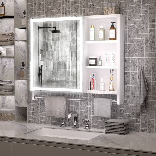 Modern 32x28 Inch Bathroom Cabinet With Mirror And LED Lights