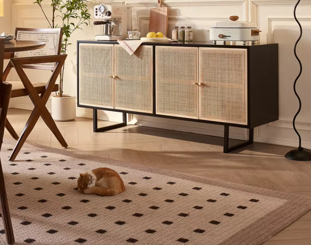 Custom Modern Style Dinning Room Living Room Furniture Modern Sideboard Cabinet Rattan Wooden Sideboard Cabinets