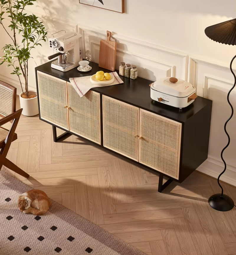 Custom Modern Style Dinning Room Living Room Furniture Modern Sideboard Cabinet Rattan Wooden Sideboard Cabinets