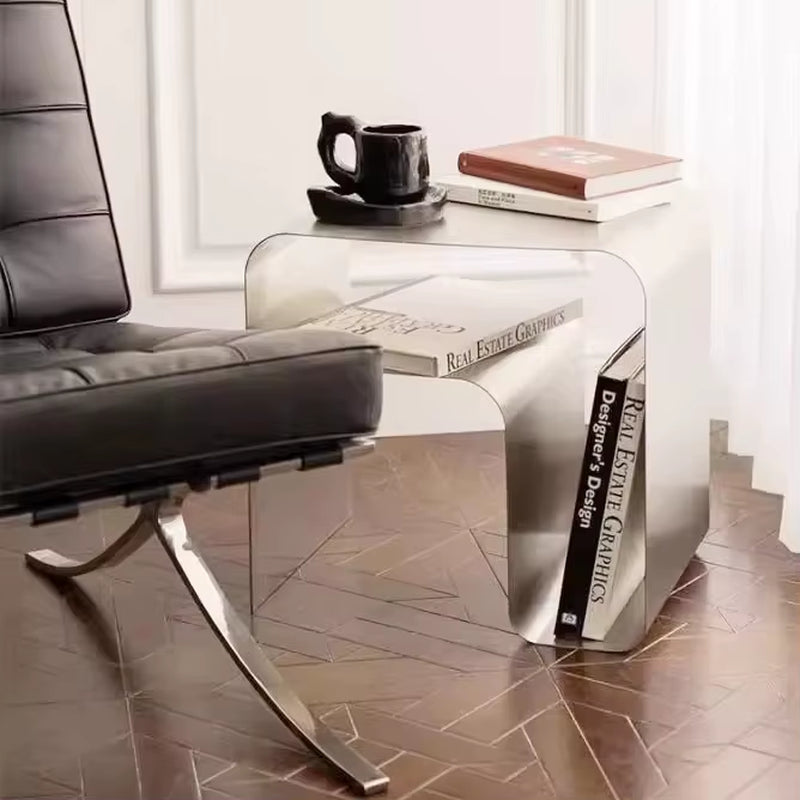 Custom Stainless Steel Side Table Hotel Apartment Villa Shop Furniture Coffee Table Modern Steel Coffee Table