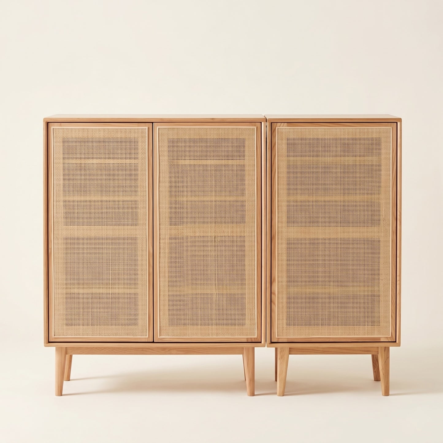Household Entrance Shoe Cabinet, Solid Wood Rattan Storage Cabinet, Small Household Entrance Cabinet
