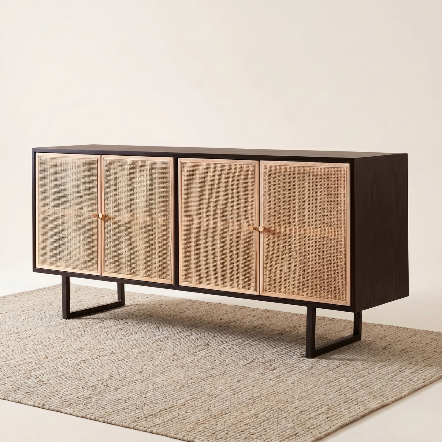 Custom Modern Style Dinning Room Living Room Furniture Modern Sideboard Cabinet Rattan Wooden Sideboard Cabinets